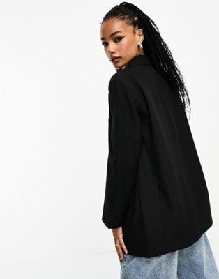 ASOS Petite Boyfriend Fit Blazer in Black