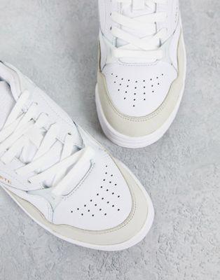 Lacoste Court Slam Suede Mix Chunky Sneakers in White
