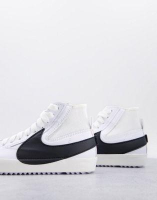 Nike Blazer Mid '77 Jumbo Leather Sneakers in White/Black