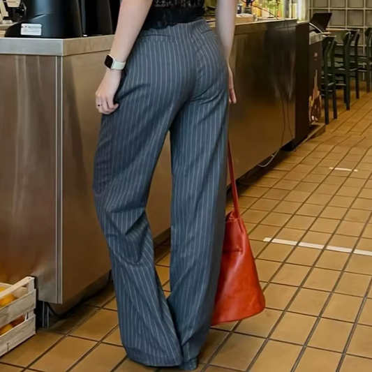 TRAF High Waist Wide Leg Suit Pants in Grey