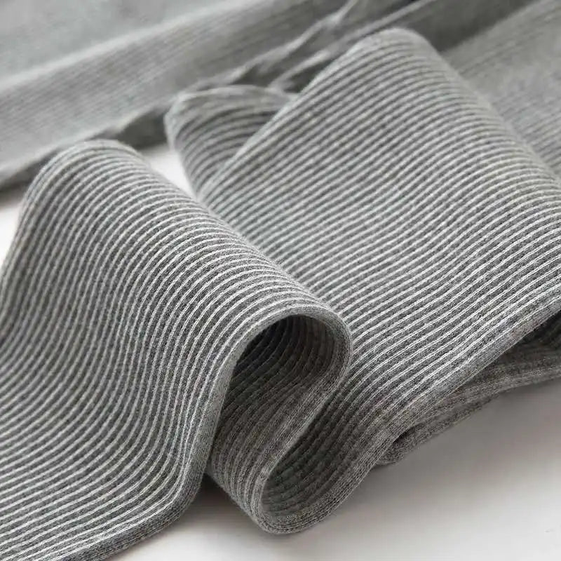 Ribbed High Waist Leggings for Women in Warm Grey