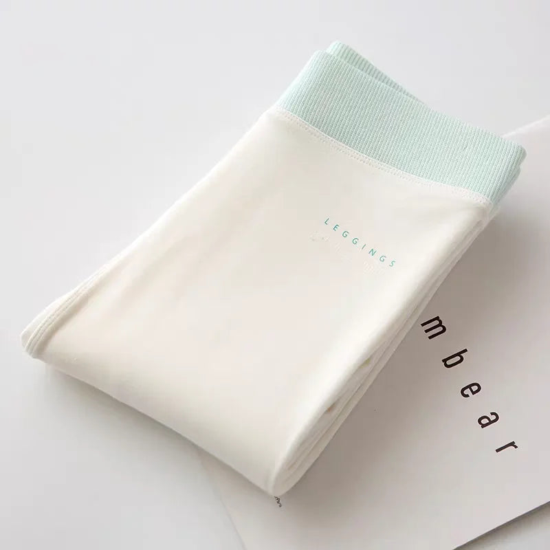 Ribbed High Waist Leggings for Women in Warm Grey