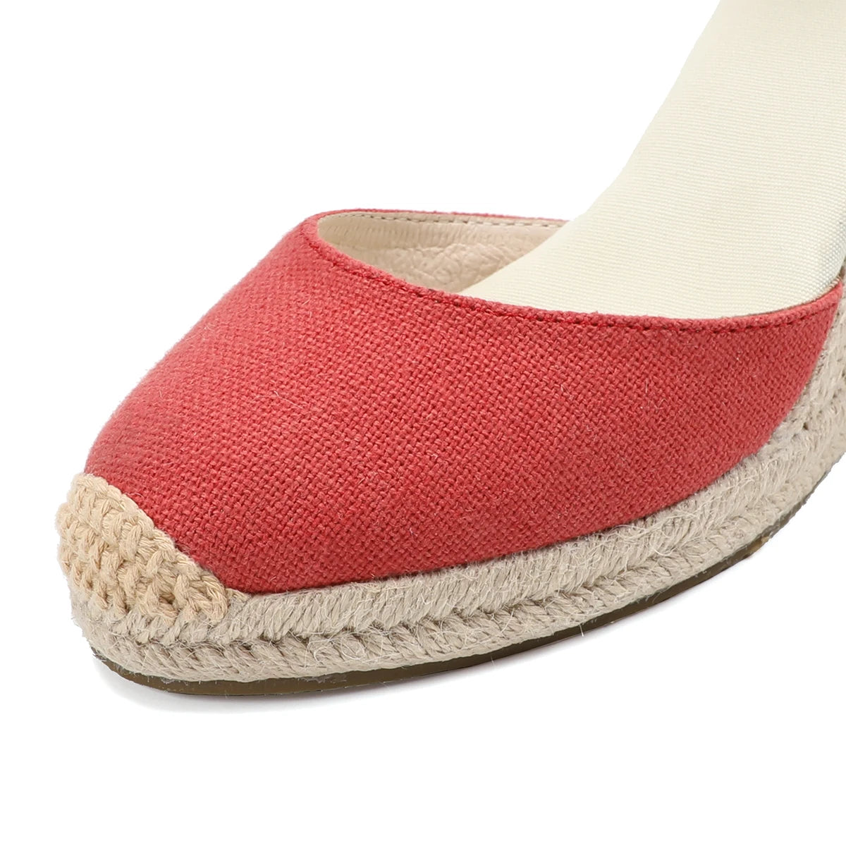 Cassies Kurations Red Ankle Strap Espadrille Wedge Sandals