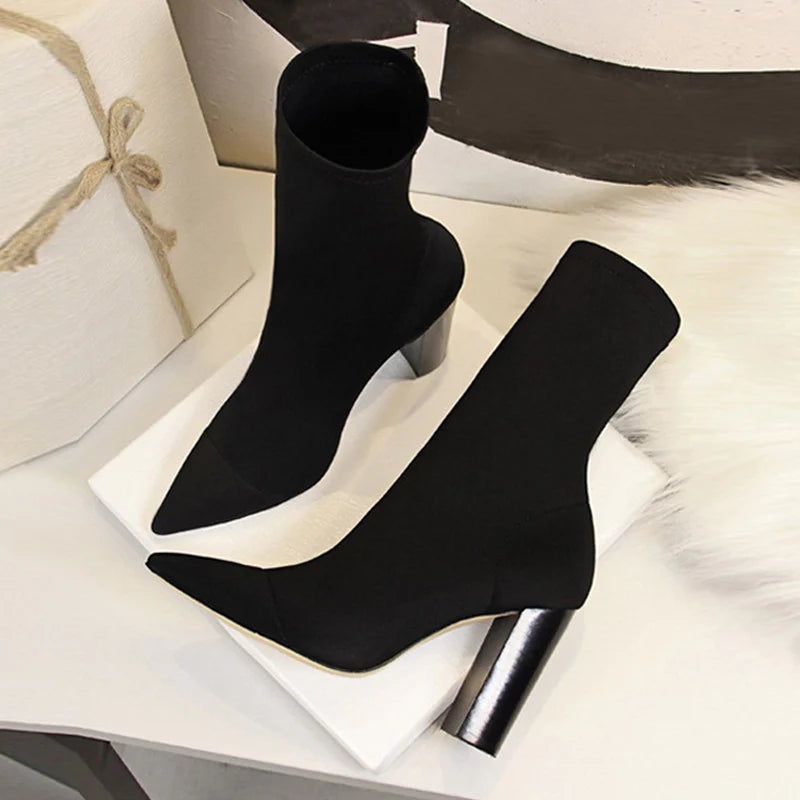 Cassies Kurations Stretch Sock Ankle Boots