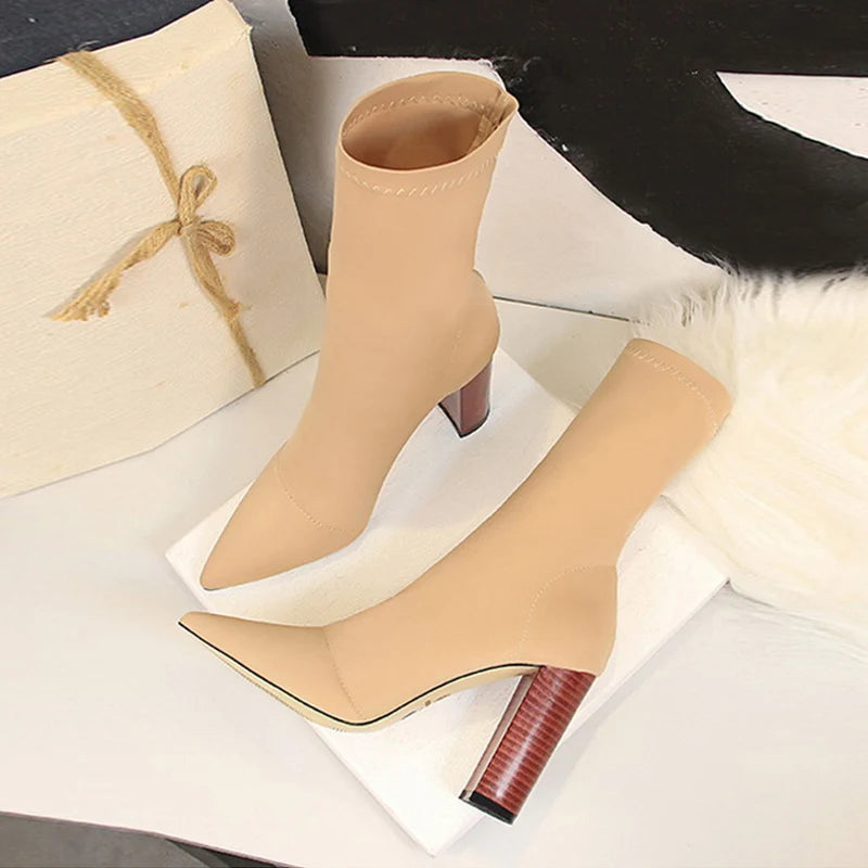 Cassies Kurations Stretch Sock Ankle Boots