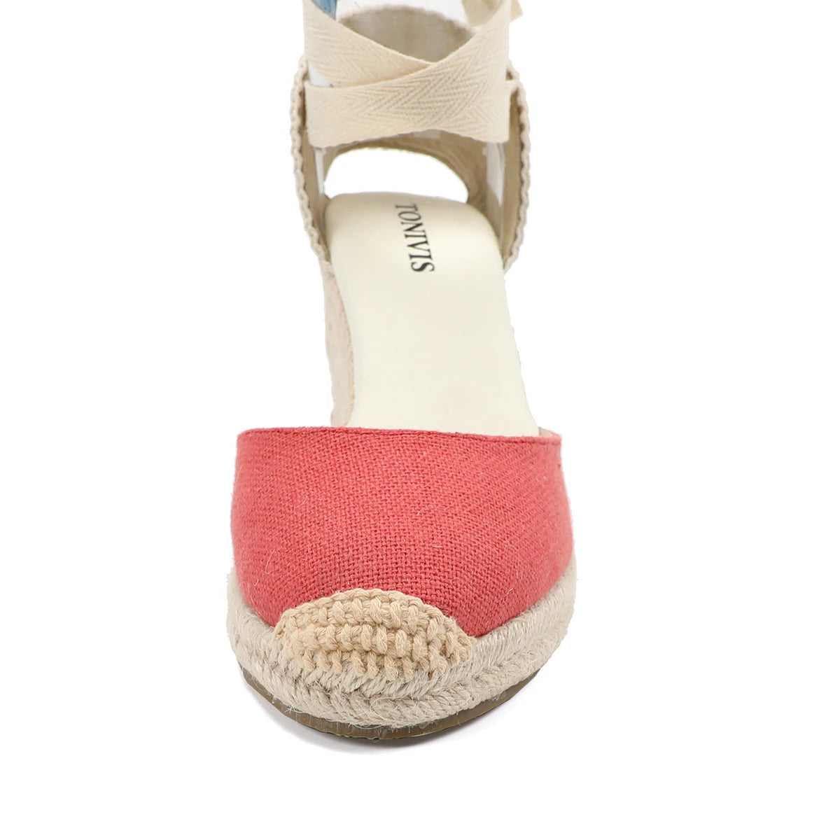 Cassies Kurations Red Ankle Strap Espadrille Wedge Sandals
