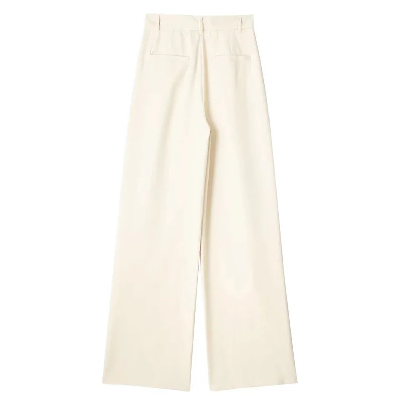 TRAF High Waist Wide Leg Suit Pants in Grey