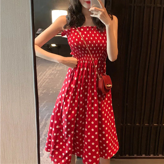 Cassies-Kurations Polka Dot Off-Shoulder Midi Dress