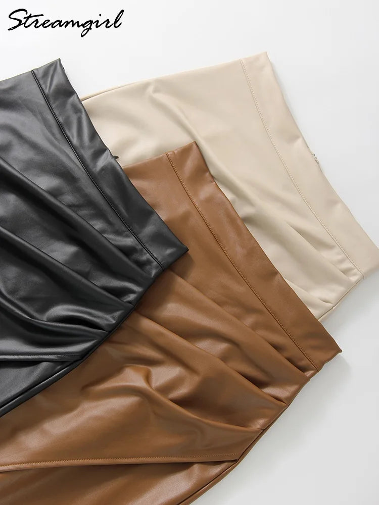 Cassies Kurations Faux Leather Midi Skirt