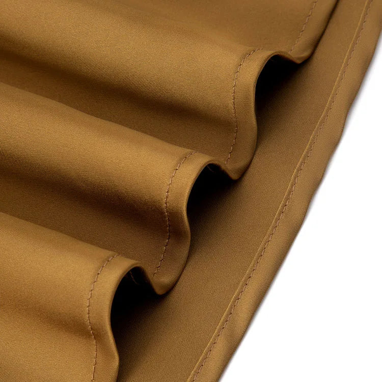 Satin Drawstring Mini Skirt in Black