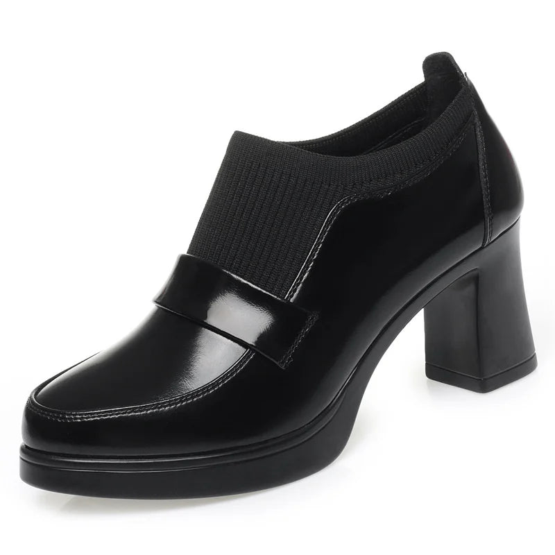 Cassies Kurations Women's Pleated Loafer Heels