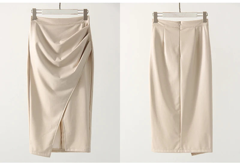 Cassies Kurations Faux Leather Midi Skirt