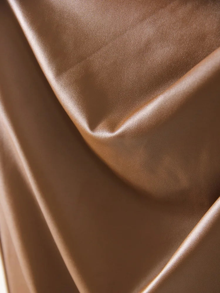 Cassies Kurations Faux Leather Midi Skirt