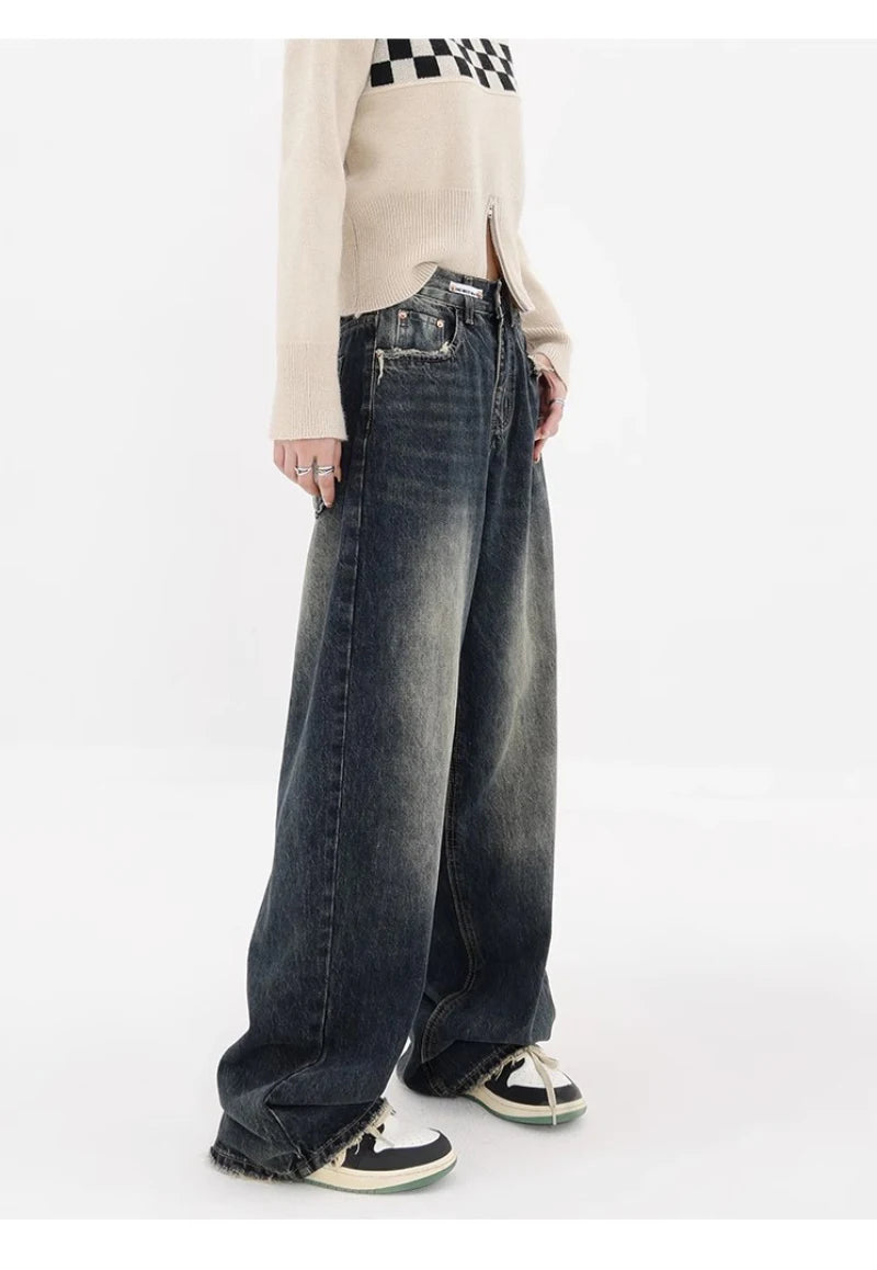 Cassies Kurations Y2K Loose Wide Leg Jeans - Dark Wash