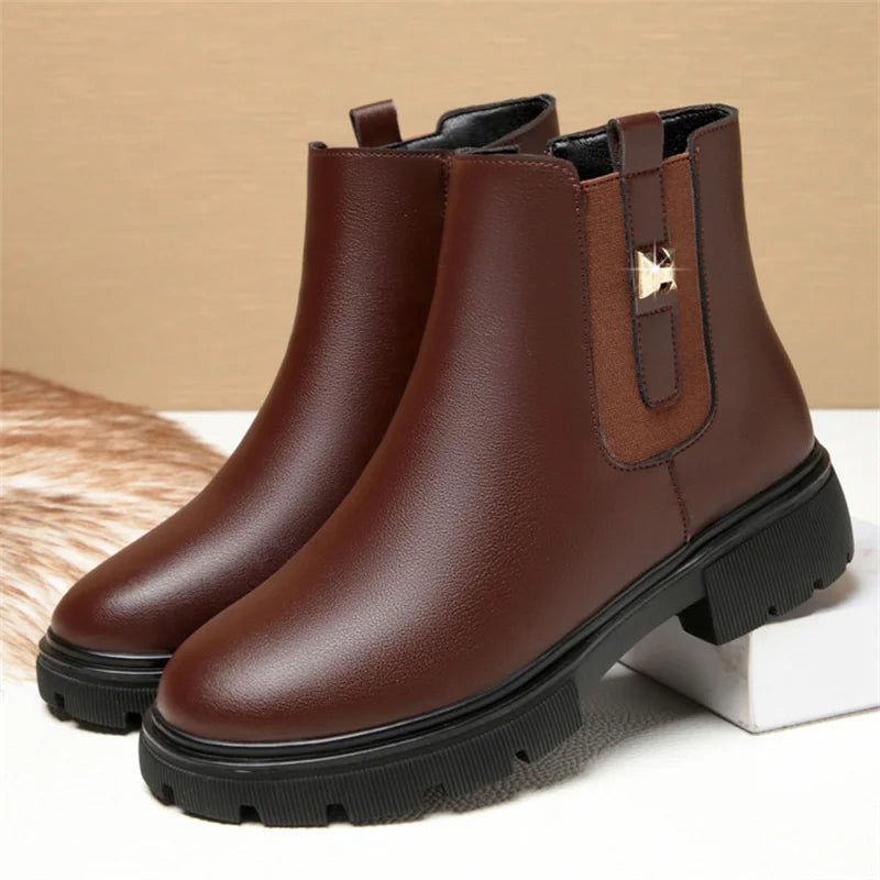 Cassies Kurations Women's Chelsea Ankle Boots in Dark Taupe