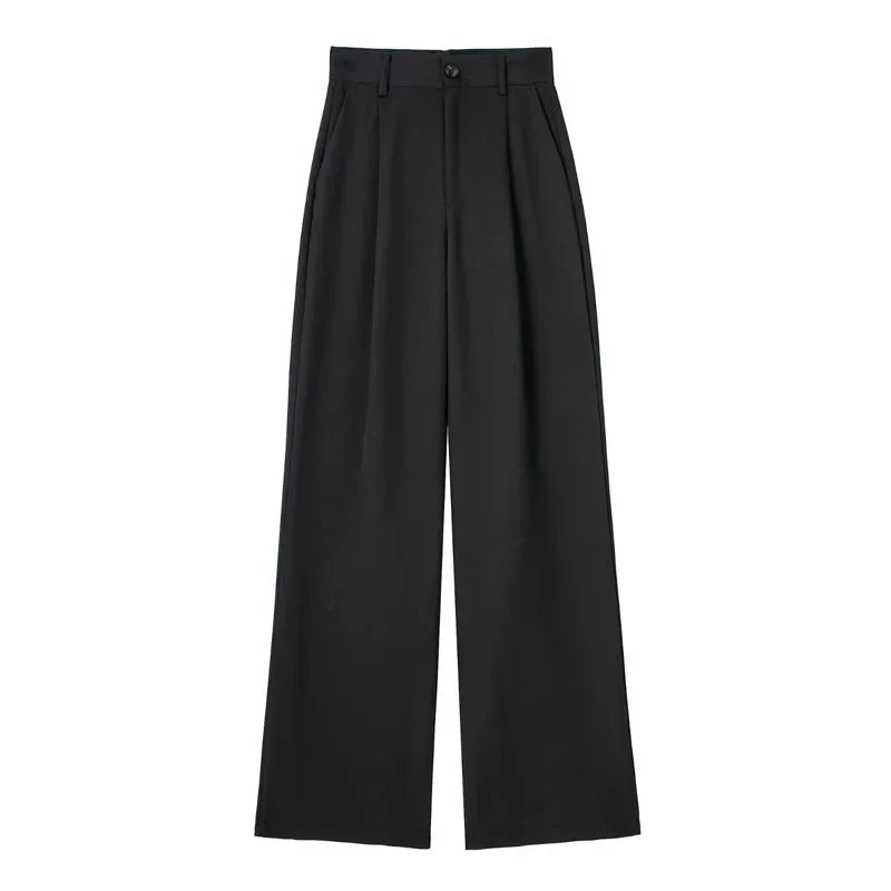 TRAF High Waist Wide Leg Suit Pants in Grey