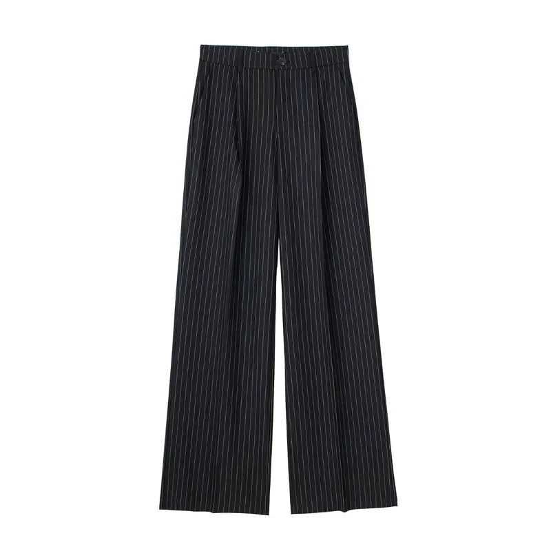 TRAF High Waist Wide Leg Suit Pants in Grey