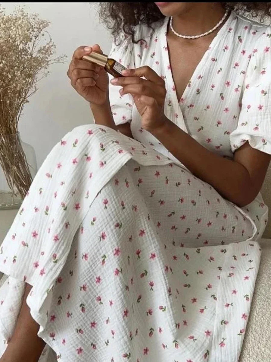 Orinchic Floral Wrap Dress - Cotton Blend