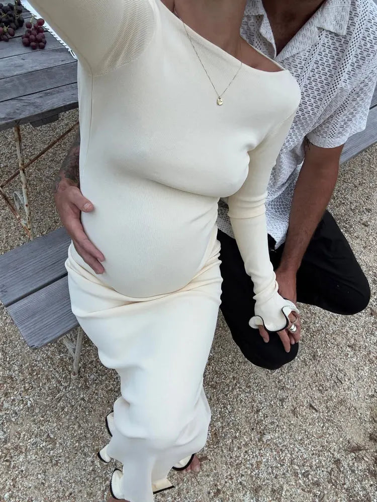 Tossy Knit Mini Dress with Flounced Edge