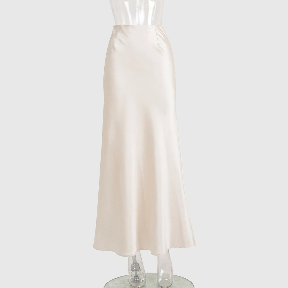 Tossy Satin High Waist Maxi Skirt in Purplish Grey