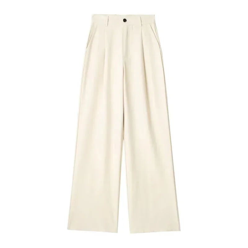 TRAF High Waist Wide Leg Suit Pants in Grey