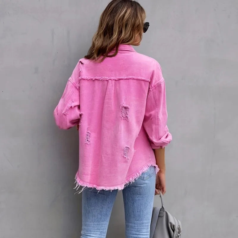 Cassies Kurations Distressed Denim Jacket