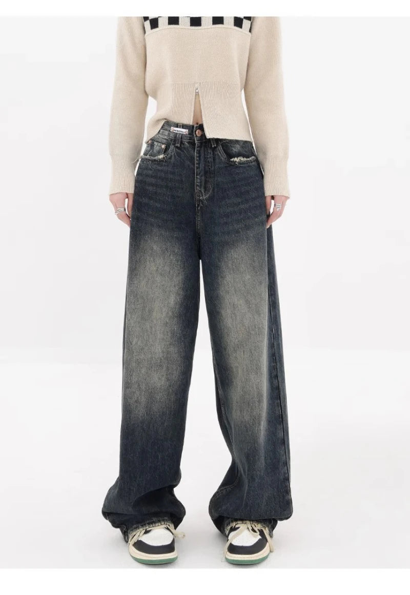 Cassies Kurations Y2K Loose Wide Leg Jeans - Dark Wash