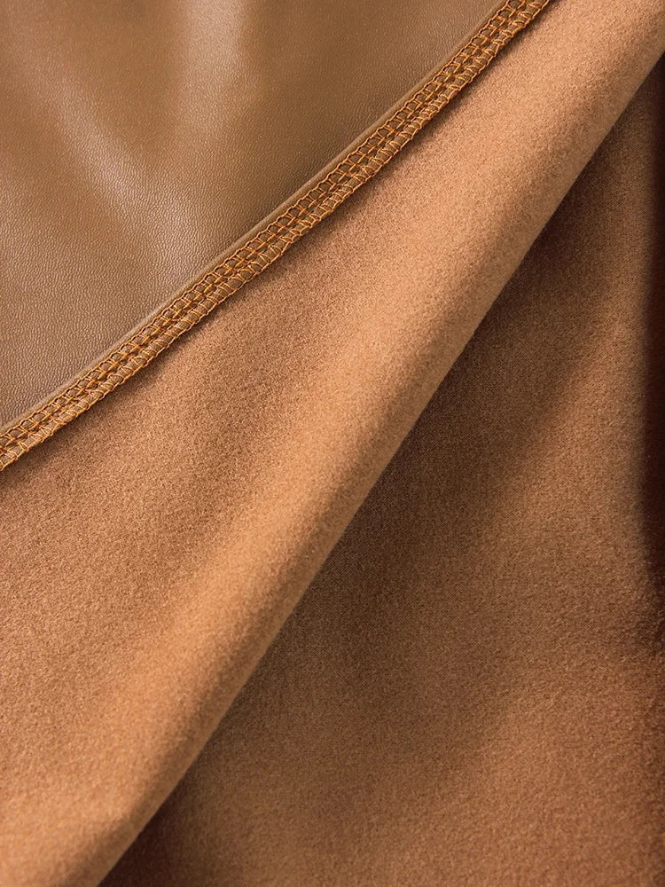 Cassies Kurations Faux Leather Midi Skirt