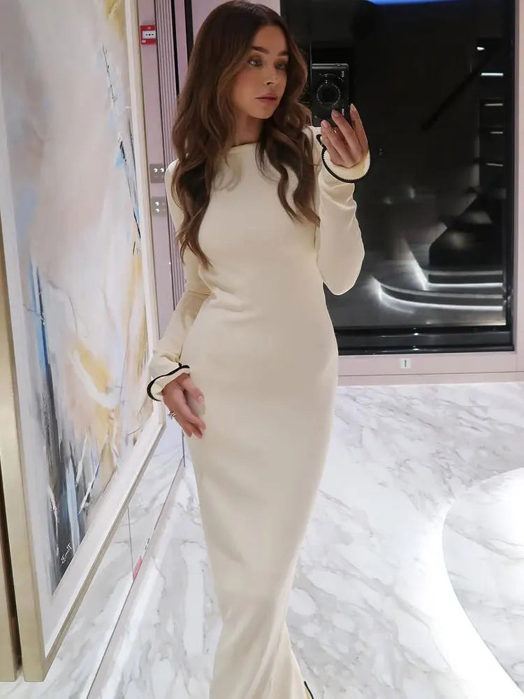 Tossy Knit Mini Dress with Flounced Edge