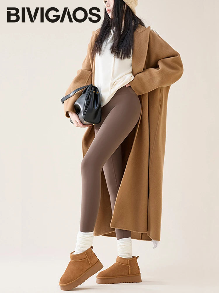 BIVIGAOS Women's Fleece Lined Sharkskin Leggings