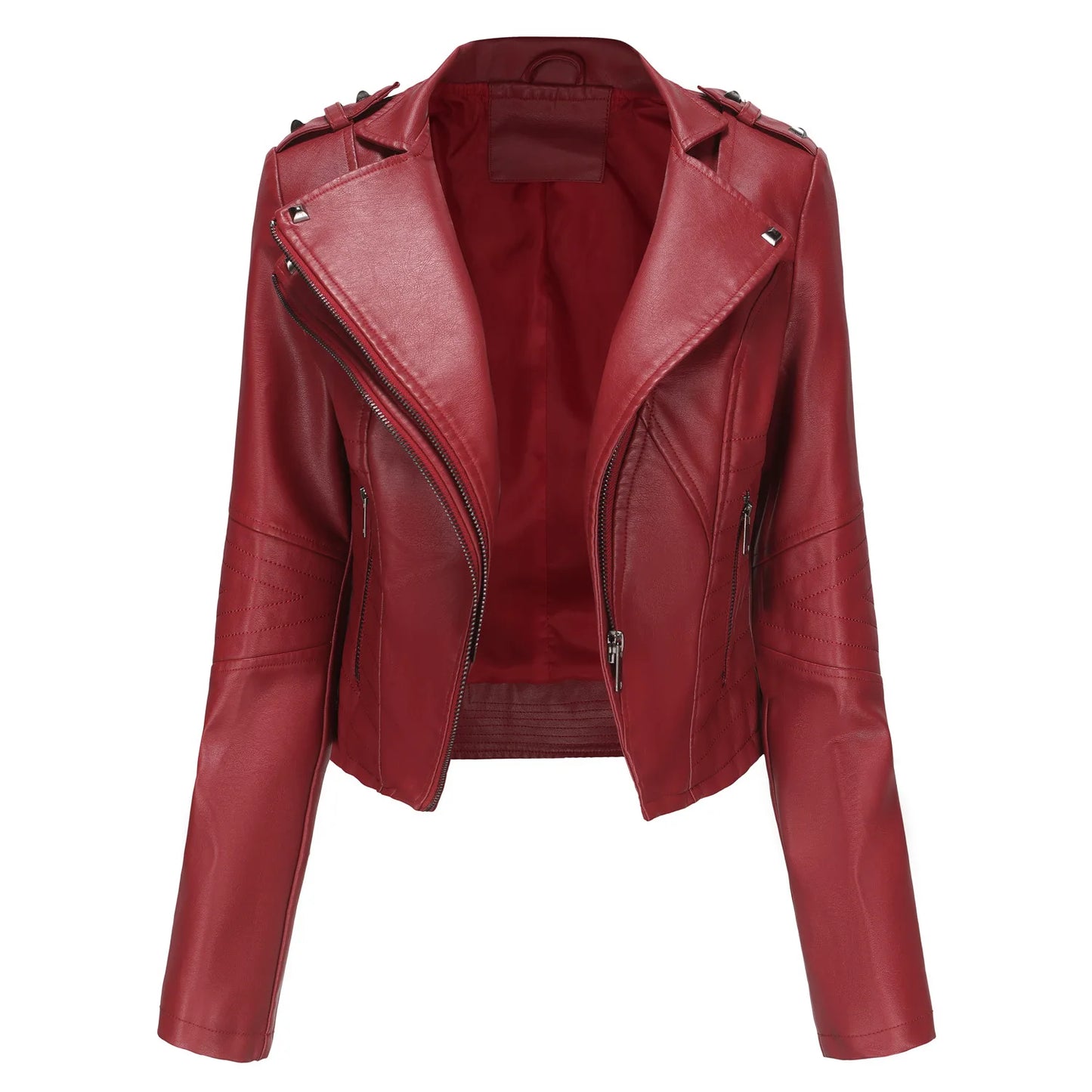 Cassies Kurations Slim Faux Leather Motorcycle Jacket