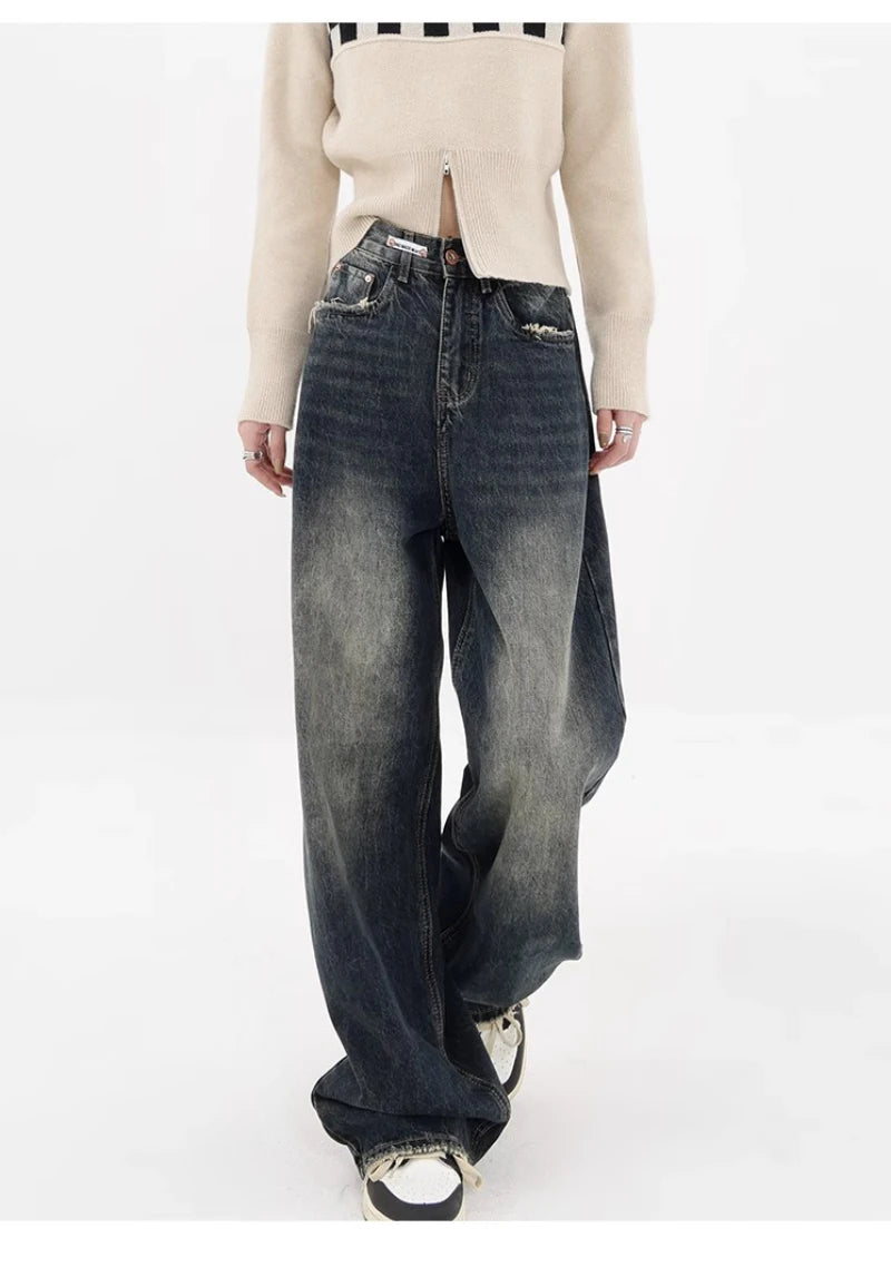 Cassies Kurations Y2K Loose Wide Leg Jeans - Dark Wash