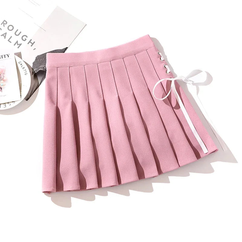 Black High Waist Pleated Mini Skirt
