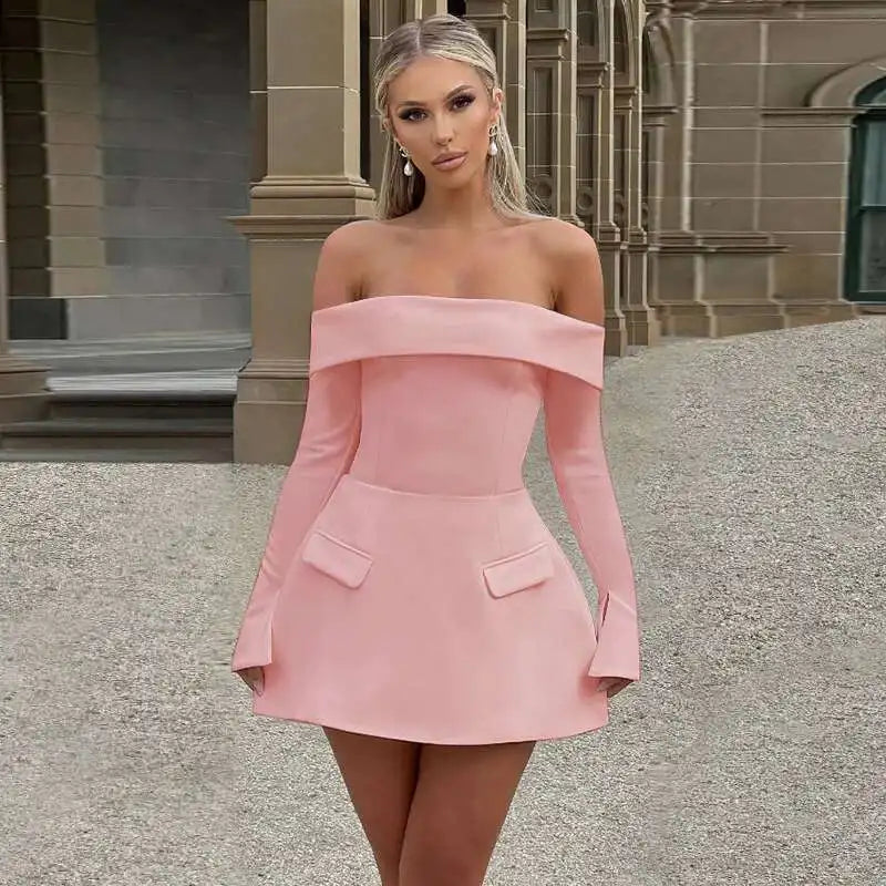 Avrilyaan Backless Bodycon Mini Dress in Purple Brown