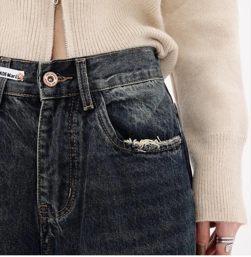 Cassies Kurations Y2K Loose Wide Leg Jeans - Dark Wash