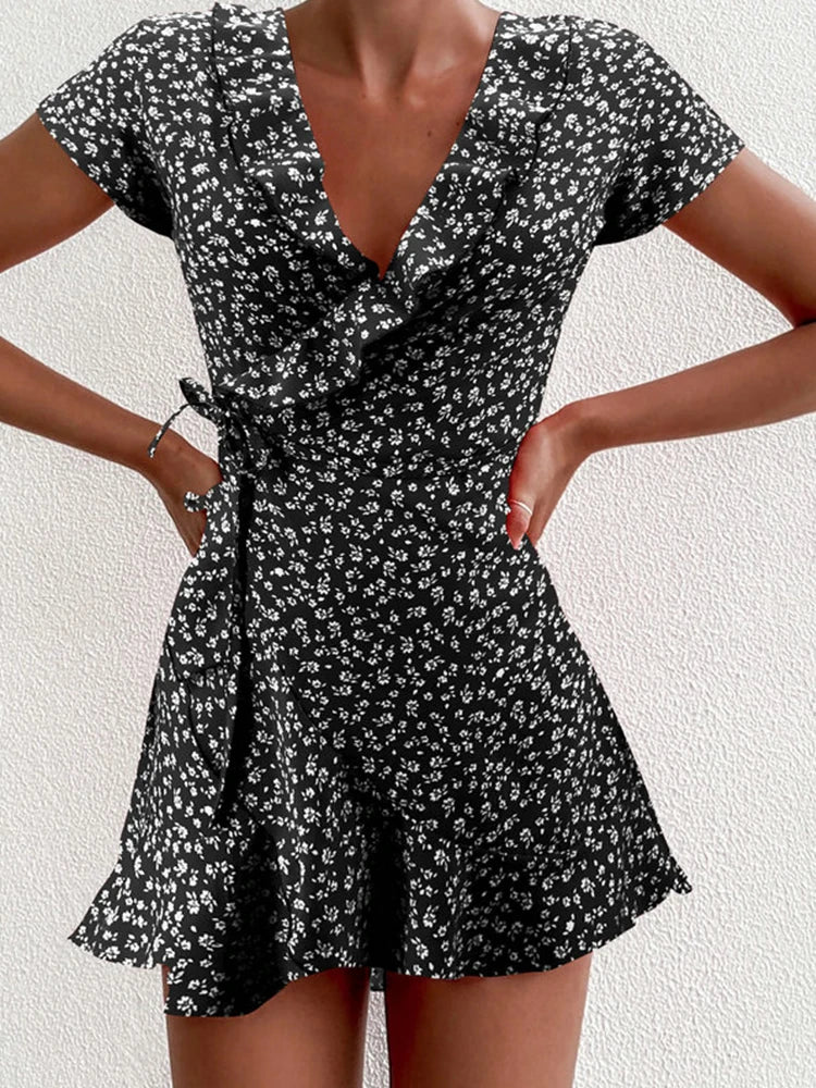 Cassies-Kurations Floral A-Line Mini Dress