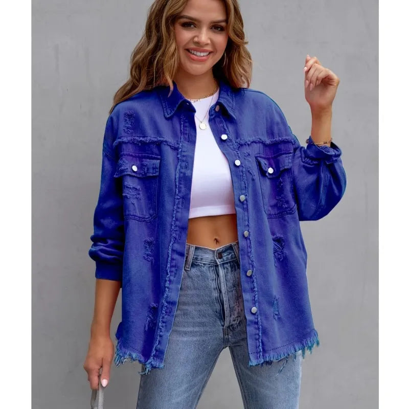 Cassies Kurations Distressed Denim Jacket