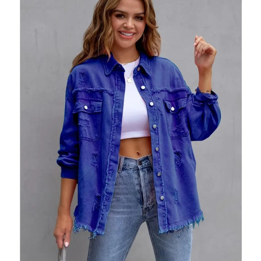 Cassies Kurations Distressed Denim Jacket