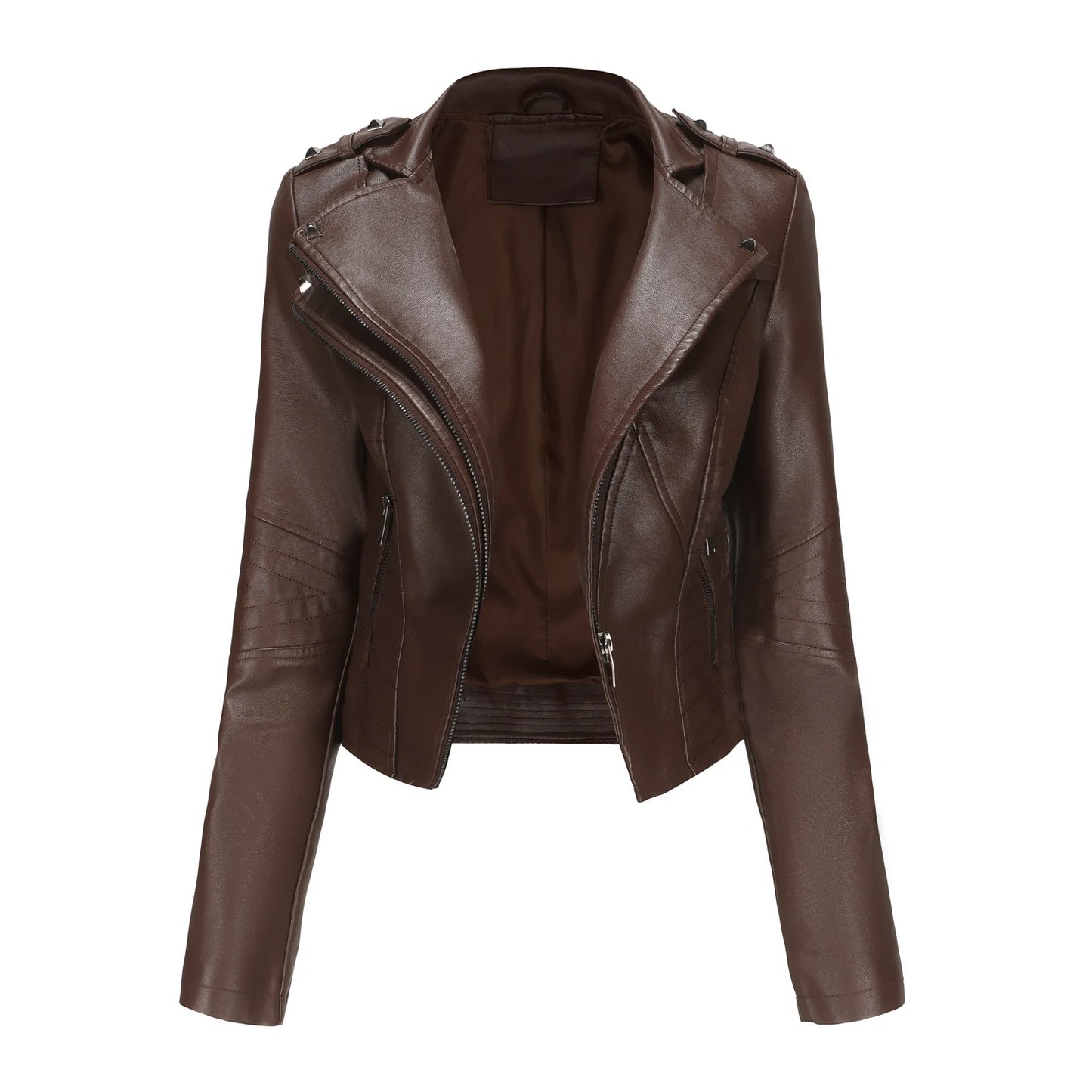 Cassies Kurations Slim Faux Leather Motorcycle Jacket