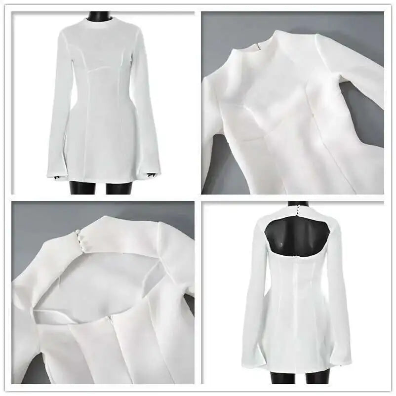 Avrilyaan Backless Bodycon Mini Dress in Purple Brown