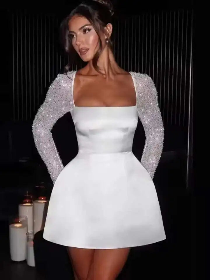 Avrilyaan Backless Bodycon Mini Dress in Purple Brown