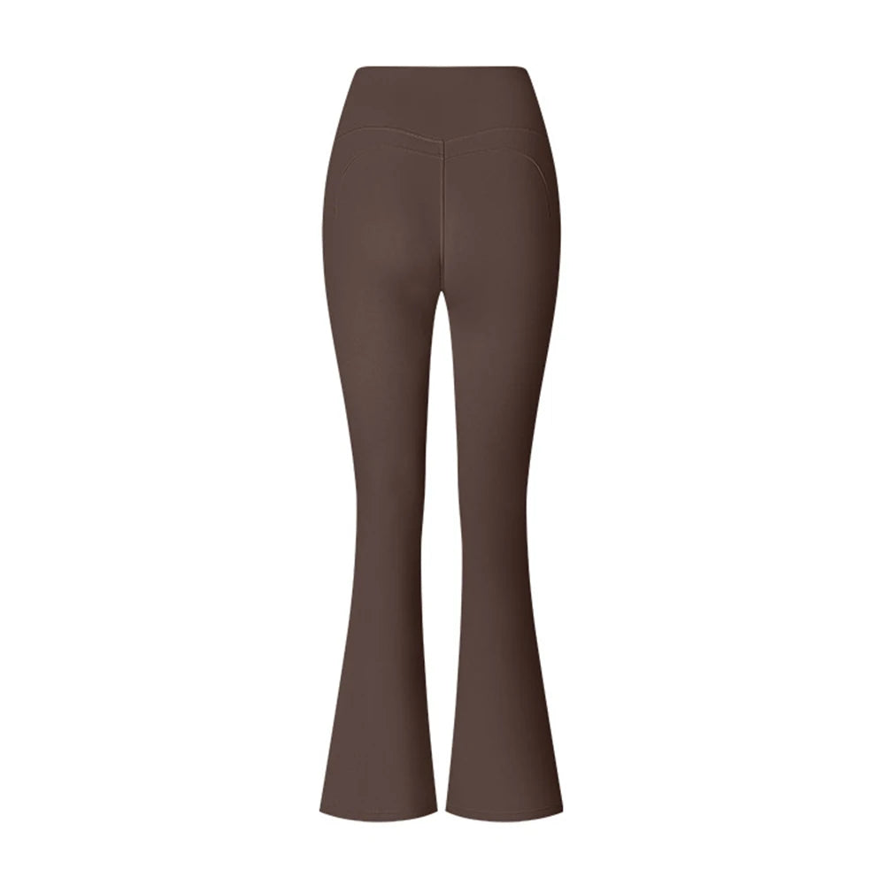 Cassies Kurations High Waist Flared Leggings in Brownish Red