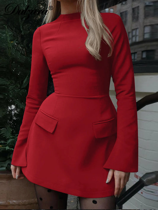 Dulzura Knit Bodycon Mini Dress in Milk Chocolate