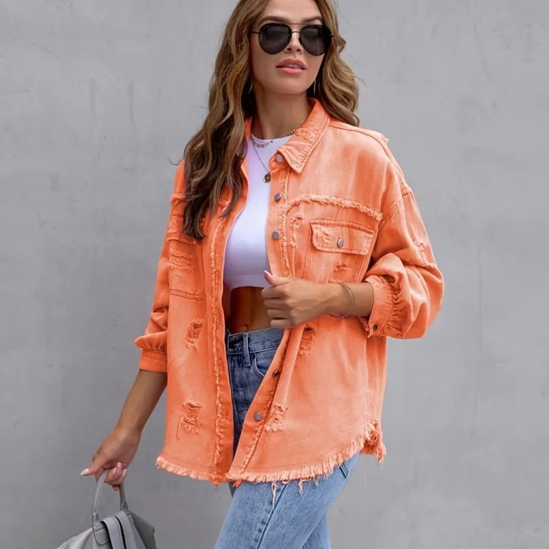 Cassies Kurations Distressed Denim Jacket