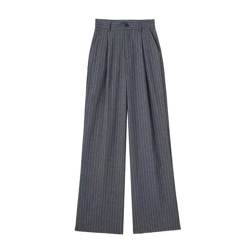 TRAF High Waist Wide Leg Suit Pants in Grey