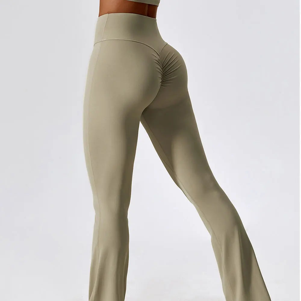 SWELTERING Women's Flared Yoga Pants in Greyish Brown