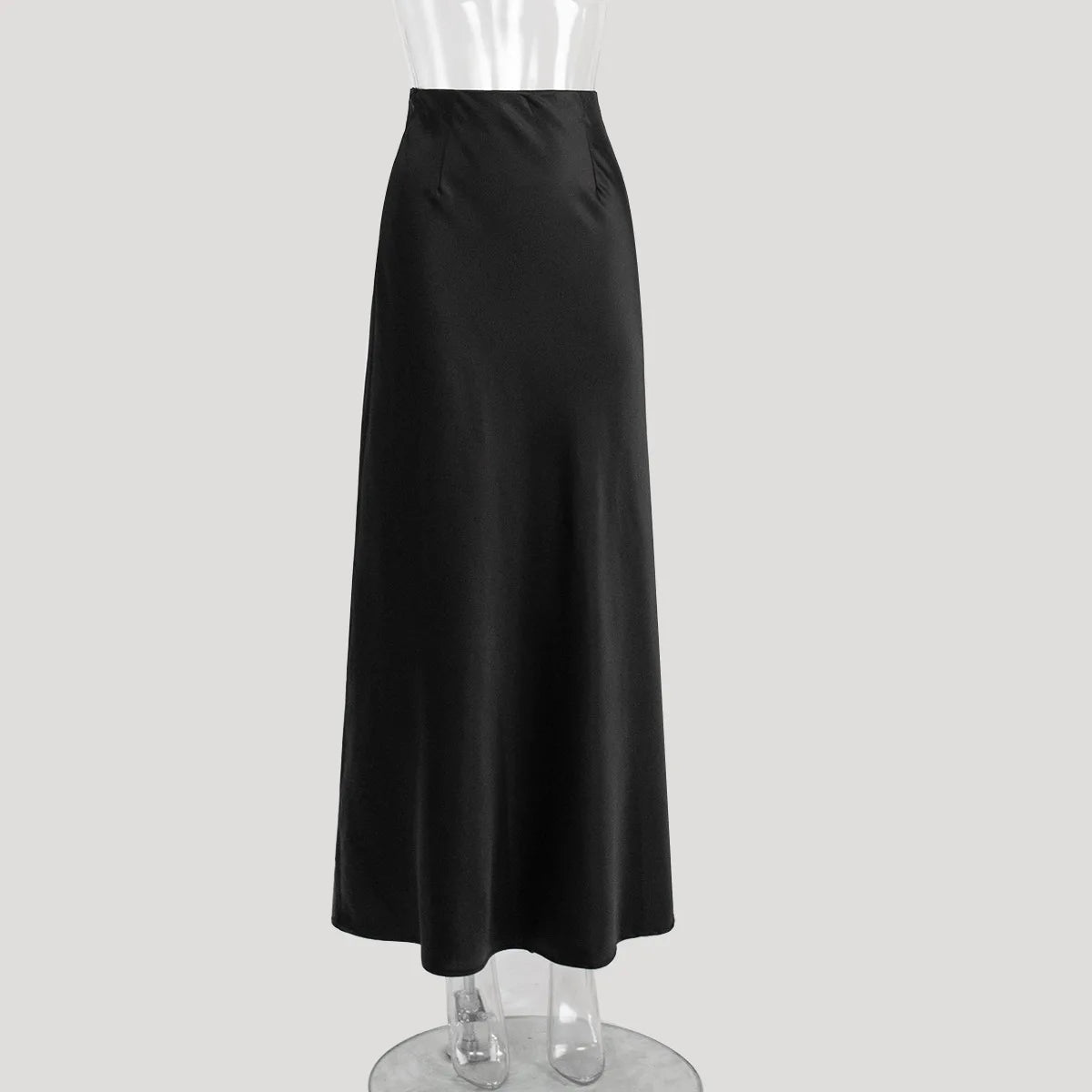 Tossy Satin High Waist Maxi Skirt in Purplish Grey