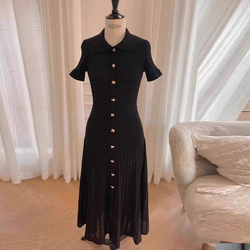 YuooMuoo Knit Bodycon Maxi Dress in Bluish Green