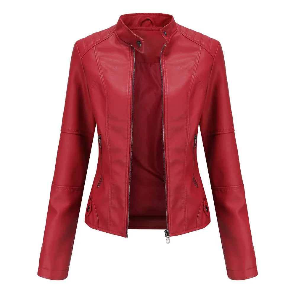 Cassies Kurations Slim Faux Leather Motorcycle Jacket