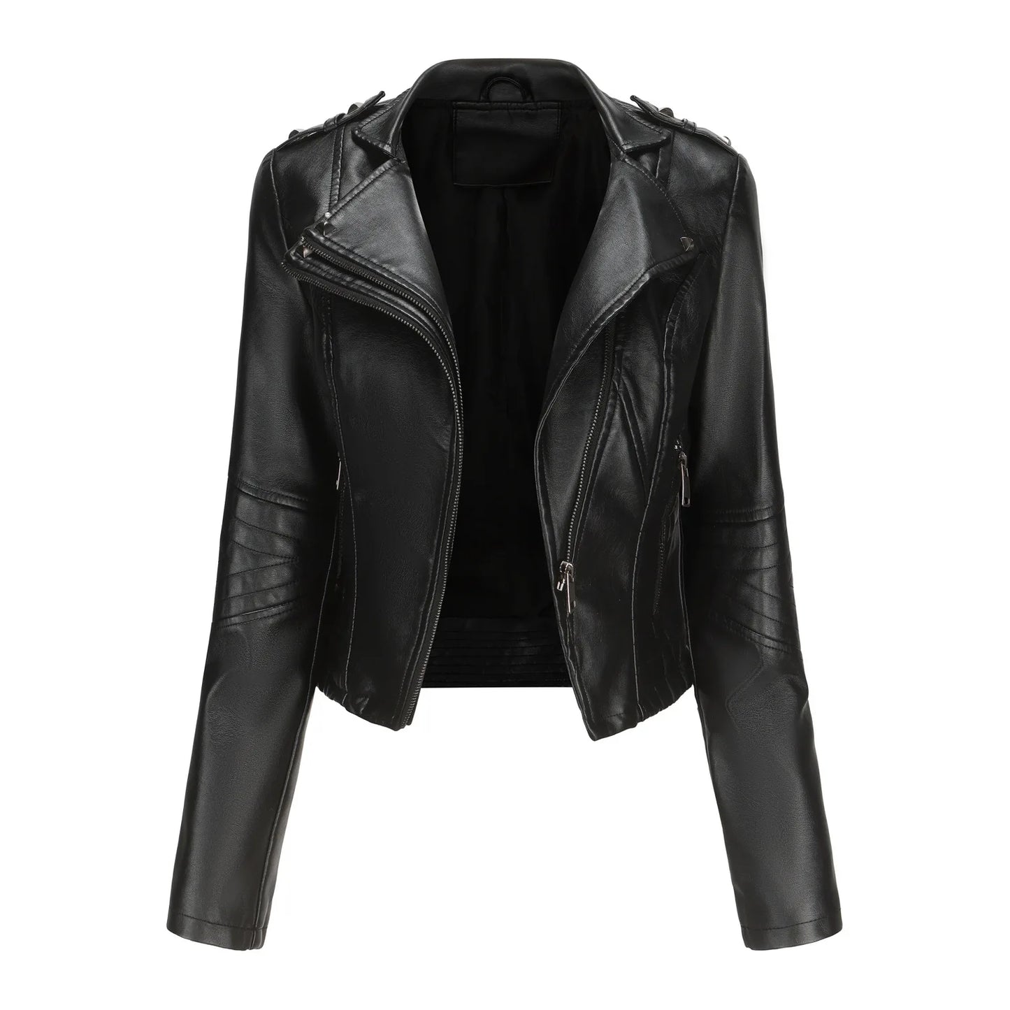 Cassies Kurations Slim Faux Leather Motorcycle Jacket